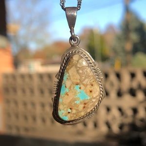 Vintage Kathy Yazzie Boulder Turquoise Necklace